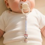 Gepersonaliseerde schattige Western Cowboy Silicone Kralen Fopspeen Clip houder met naam past op de meeste fopspenen Speen Speelgoed Baby Shower Gift voor pasgeborene