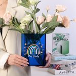 Personalised Thank You for Helping Me Grow Clear Book Vase with Name Room Decor Teacher's Day Appreciation Gift for Teachers Book Lovers