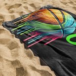 Personalised Graffiti Basketball Oversized Quick Dry Beach Towel with Name and Number Beach Party Game Day Birthday Gift for Basketball Lover