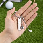 Personalized Golf Ball Clubs Keychain Bag Tag with Engraved Name Anniversary Birthday Club Gift for Golf Lovers