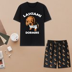 Set di pigiama personalizzato con cane gatto foto e testo maglietta e pantaloncini estate casa abbigliamento regalo di compleanno per uomini