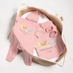 Personnalisé Classique Winnie l'Ourson 100% coton Chapeau Romper Couverture avec nom et boîte cadeau Cadeau de douche de bébé pour nouveau-né nouveaux parents