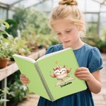 Cuaderno A5 Personalizado con el Nombre del Oso de Dibujos Animados Regalo de Cumpleaños para Niños Estudiantes