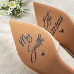 Personalisierte wasserdichte Frau Herz Hochzeit Schuhe Aufkleber mit Text und Datum High Heel Decal Hochzeit Jahrestag Geschenk für Braut Brautjungfern