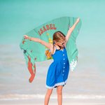 Personalizzato Multicolore Cute Diving Animals Quick Dry Beach Towel con nome Accessori da spiaggia Regalo di compleanno estivo per bambini