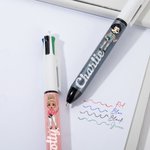 Gepersonaliseerde Cartoon Karakter Glitter Intrekbare 4-in-1 Pen met Naam Schoolbenodigdheden Lerarendag Verjaardag Waardering Cadeau voor Leraren