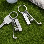 Personalized Golf Ball Clubs Keychain Bag Tag with Engraved Name Anniversary Birthday Club Gift for Golf Lovers