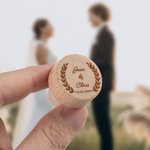 Personalisierter Minimalistischer 10-tlg. Weinverschluss mit Namen und Datum Hochzeit Party Jahrstag Geschenk für Frischvermählte