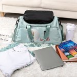 Personalizzato Cartoon Personaggio Basket Baseball Impermeabile Grande Viaggio Duffel Bag con Nome e Iniziale Regalo di Compleanno per Mamma Amanti dello Sport