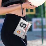 Sac de maquillage personnalisé avec nom et bracelet pour les sports de balle Cadeau d'anniversaire pour les femmes passionnées de sports de balle