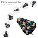 Personalized 1-3 Face Photos Fluorescent Pattern Adjustable Bicycle Seat Cover Birthday Anniversary Gift for Cycling Enthusiasts