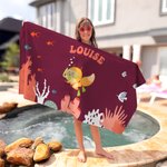 Personalizzato Multicolore Cute Diving Animals Quick Dry Beach Towel con nome Accessori da spiaggia Regalo di compleanno estivo per bambini