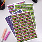 Gepersonaliseerde Graffiti Naam Waterdichte Etiketten Set van 2 Schoolbenodigdheden Terug naar School Verjaardagscadeau voor Kinderen