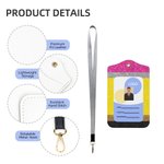 Personalized Apple Crayon Teacher PU Leather ID Badge Holder with Name and Lanyard Back to School Teacher's Day Appreciation Gift for Teacher