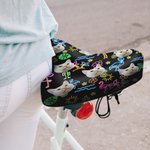 Personalized 1-3 Face Photos Fluorescent Pattern Adjustable Bicycle Seat Cover Birthday Anniversary Gift for Cycling Enthusiasts