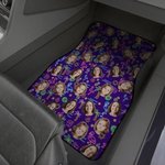 Personalisierte Flamingo Delphin Palme Anti-Rutsch Auto Fußmatte Satz von 4 Stück mit 1-3 Gesicht Fotos Geburtstagsgeschenk für Tierliebhaber Autobesitzer