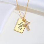 Personalised Birthstone Cross Psalm Bible Verse Necklace Dainty Jewellery Birthday Religious Baptism Gift for Women Christians Kids
