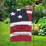 Personalized Support Troop Stars and Stripes Garden Flag with Text Yard Decor Patriotic 4th of July Independence Day Gift for American Family