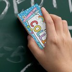 Personalised Colourful Text Blackboard Rubber with 2 Whiteboard Markers School Supplies Teacher's Day Back to School Gift for Educator