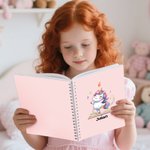 Cuaderno A5 Personalizado con el Nombre del Oso de Dibujos Animados Regalo de Cumpleaños para Niños Estudiantes