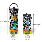 Bottiglia d'acqua per bambini isolata in acciaio inossidabile con manico e cannuccia Regalo di ritorno a scuola per ragazzi e ragazze