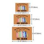 Gepersonaliseerde boekbladelementen antislip deurmat met tekst Klaslokaaldecoratie Terug naar school-cadeau voor leraren