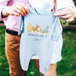 Personnalisé Classique Winnie l'Ourson 100% coton Chapeau Romper Couverture avec nom et boîte cadeau Cadeau de douche de bébé pour nouveau-né nouveaux parents
