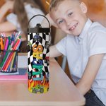 Bottiglia d'acqua per bambini isolata in acciaio inossidabile con manico e cannuccia Regalo di ritorno a scuola per ragazzi e ragazze