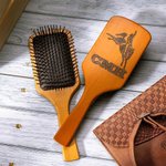 Brosse Crin de Cheval Personnalisée avec Nom et Motif Gravés du Cheval Cadeau pour Propriétaire de Cheval