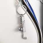 Personalized Golf Ball Clubs Keychain Bag Tag with Engraved Name Anniversary Birthday Club Gift for Golf Lovers