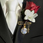 Gepersonaliseerde 1-5 foto's Lapel Broche Pin met naam hanger Engagement Wedding Gift voor bruidegom vader