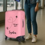 Personalized Love Airline Luggage Protective Cover Fits 18-32 Inches Suitcase with Name and Text Travel Essential Birthday Gift for Family Friend