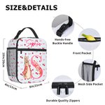 Personalizado Peter Rabbit Coquette Lazo Flor Inicial Bolsa de almuerzo aislante con nombre Viaje diario Vuelta al cole Regalo de cumpleaños para niños Niñas