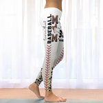 Personalised Leopard Pattern Baseball Mom Stretchy Leggings with Name and Number Daily Sports Accessories Birthday Game Day Gift for Mom