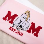 Personalized Embroidered Dog Cat Mom Dad Photo Multicolor T-shirt Sweatshirt Hoodie with Year Birthday Holiday Gift for Pet Owners Lovers