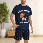 Personalisiertes Hund Katze Foto Kurzarm Herren Pyjama Set mit Text Schlafanzug Sommer Hausanzug Geburtstag Geschenk für Herren Haustierliebhaber
