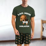 Personalisiertes Hund Katze Foto Kurzarm Herren Pyjama Set mit Text Schlafanzug Sommer Hausanzug Geburtstag Geschenk für Herren Haustierliebhaber