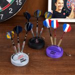Personalised 3D Printed Logo Portable Pocket Dart Holder with Text and Base for Holding 3 Darts Desk Decor Birthday Gift for Dart Lover