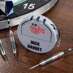 Personalised 3D Printed Logo Portable Pocket Dart Holder with Text and Base for Holding 3 Darts Desk Decor Birthday Gift for Dart Lover
