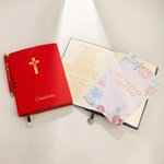 Personalised My Prayer Journal Cross Leather Notebook and Ballpoint Pen Set with Name and 200 Pages Birthday Baptism Gift for Christian Pastor
