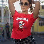 Personalized Star Flag Cowboy Boots Multicolor 100% Cotton Soft T-shirt with Name Patriotic 4th of July Independence Day Gift for Women