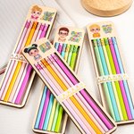 Personligt pennset med 6 tecknade figurer med namn Student Incentive Tillbaka till skolan Födelsedagspresent för pojkar Flickor