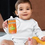 Vaso con pajita personalizado con diseño de animal de buceo colorido 355 ml con nombre y dos tapas regalo de cumpleaños para niños