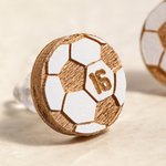 Personalised Soccer Wooden Stud Earrings with Engraved Numbers Birthday Anniversary Game Day Gift for Soccer Players Fans