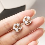Personalised Soccer Wooden Stud Earrings with Engraved Numbers Birthday Anniversary Game Day Gift for Soccer Players Fans