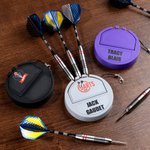 Personalised 3D Printed Logo Portable Pocket Dart Holder with Text and Base for Holding 3 Darts Desk Decor Birthday Gift for Dart Lover