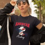 Personalized Star Flag Cowboy Boots Multicolor 100% Cotton Soft T-shirt with Name Patriotic 4th of July Independence Day Gift for Women