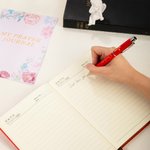 Personalised My Prayer Journal Cross Leather Notebook and Ballpoint Pen Set with Name and 200 Pages Birthday Baptism Gift for Christian Pastor