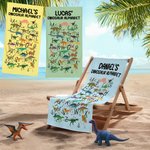 Personalisierte Dinosaurier Alphabet weiche schnell trocknende überdimensionale Strandtuch mit Namen Reise wesentliche Strand Party Geburtstag Jahrestag Geschenk für Kinder