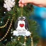 Personalized Couple Penguin Acrylic Hanging Ornament with Names Tree Decor Anniversary Gift for Couple